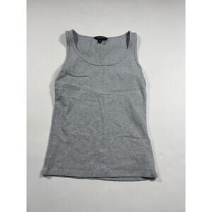 $45 Ralph Lauren Women's Gray Stretch Scoop-Neck Ribbed Tank Top Size S